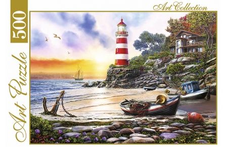Пазл 500эл "Маяк и лодки" ХАП500-4416 Artpuzzle Рыжий кот - Санкт-Петербург 