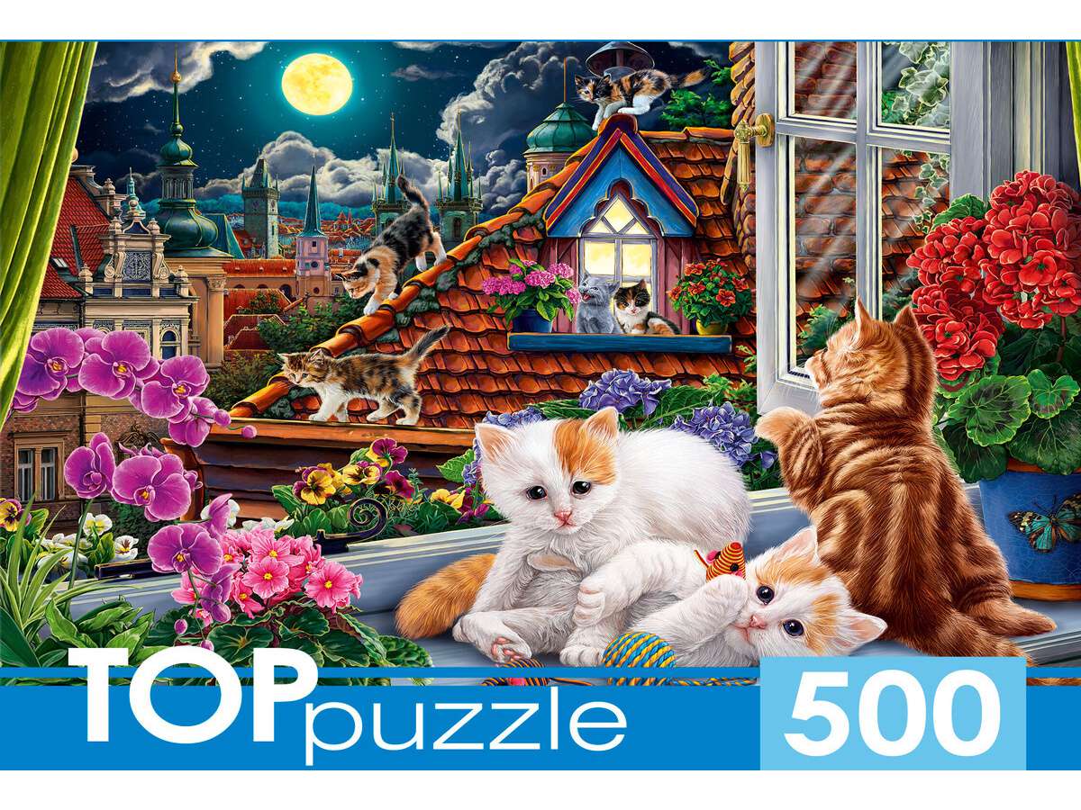 Пазлы 500эл Котята на крыше П500-0734 Рыжий кот - Бугульма 