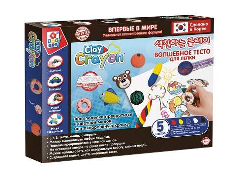 Clay Crayon T19005 Набор тесто-мелков (5 цветов по 30 гр) - Уфа 