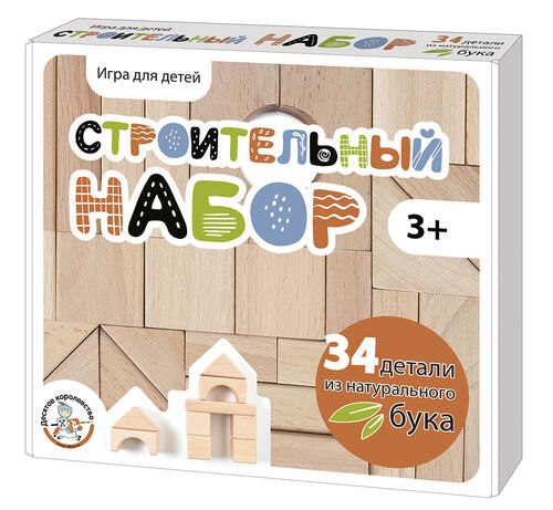 Конструктор деревянный 04312 Строительный набор 34эл ТМ Десятое королевство - Бугульма 