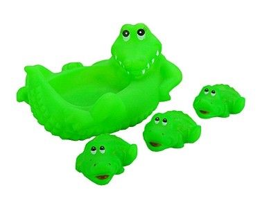 Резиновая игрушка- пищалка ив-6466 "Крокодильчики" 4шт для купания Рыжий кот - Заинск 