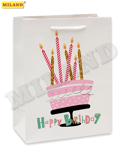 Пакет подарочный ПКП-8812 "Торт на день рождения" 26*32*13см ламинированный Миленд