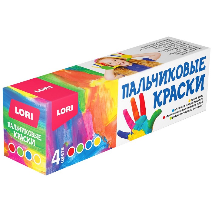 Пальчиковые краски Пкр-005 4 цвета по 40мл ТМ Лори - Уральск 
