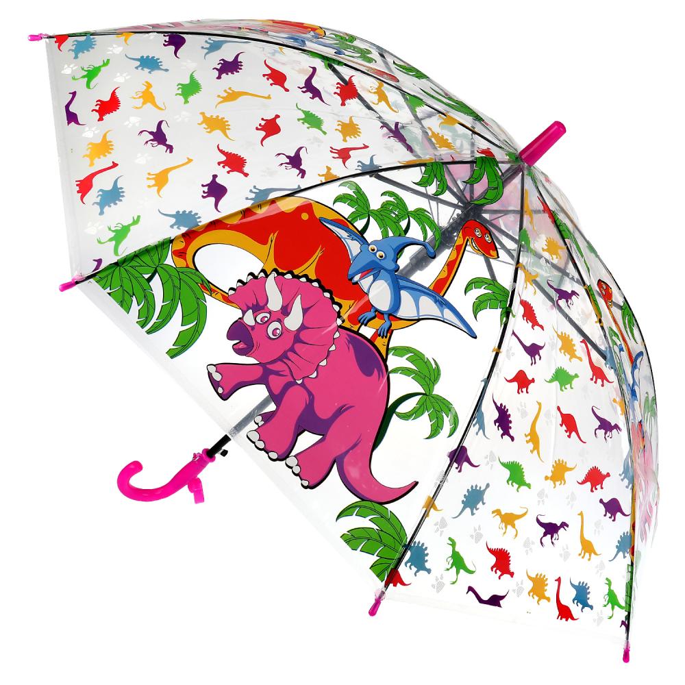 Зонт UM50T-DINO Динозаврики 50см прозрачный ТМ Играем вместе 329190 - Набережные Челны 
