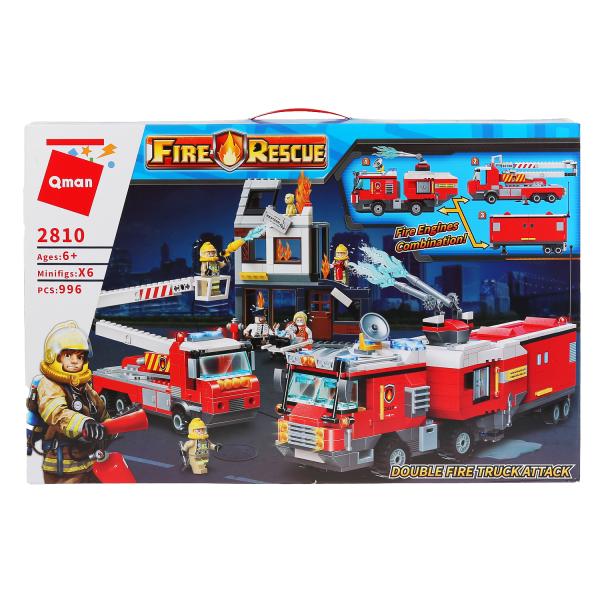 Конструктор 2810 пожарные службы с машиной и фигурками 296624 - Пенза 