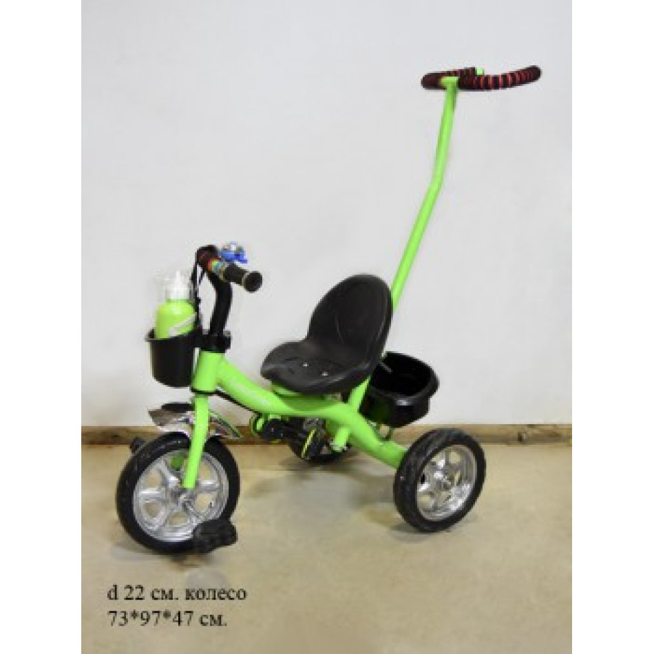 Велосипед YL-8016 детский 3-х колесный (передние 10/задние 8) зеленый - Киров 