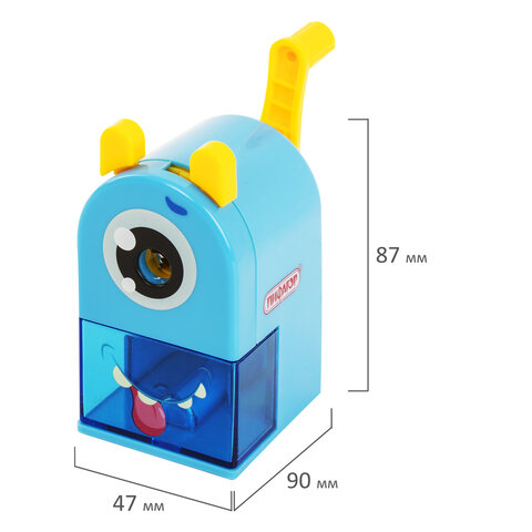 Точилка 229715 механическая Монстрик голубой корпус STAFF Basic - Москва 