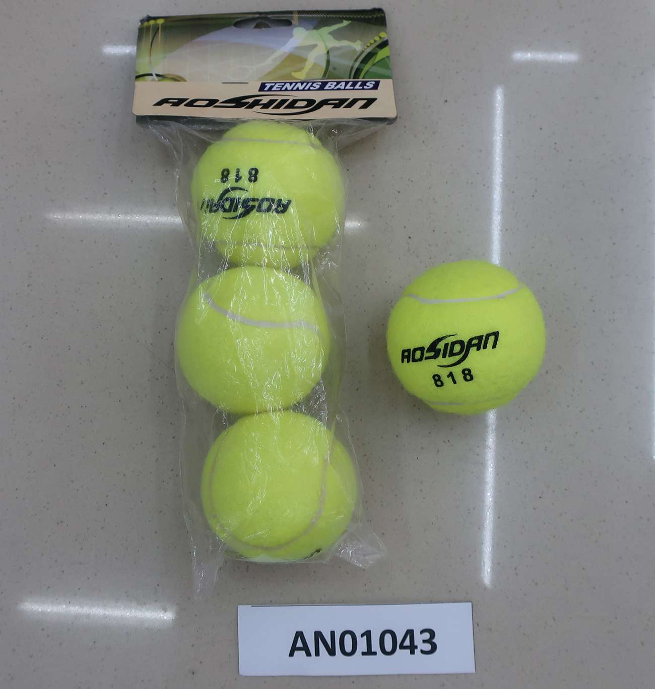 Мяч теннисный AN01043 3шт в пакете Рыжий кот ЦЕНА ЗА УПАКОВКУ - Оренбург 
