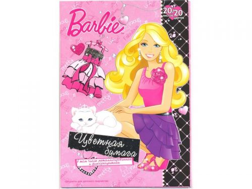 Бумага цв тв 20цв 20л(5мет,5флю) B755,B756-EAC Barbie  - Пенза 