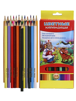 Карандаши 24шт К-7029 цветные Забота о друге 2М Проф-Пресс - Елабуга 