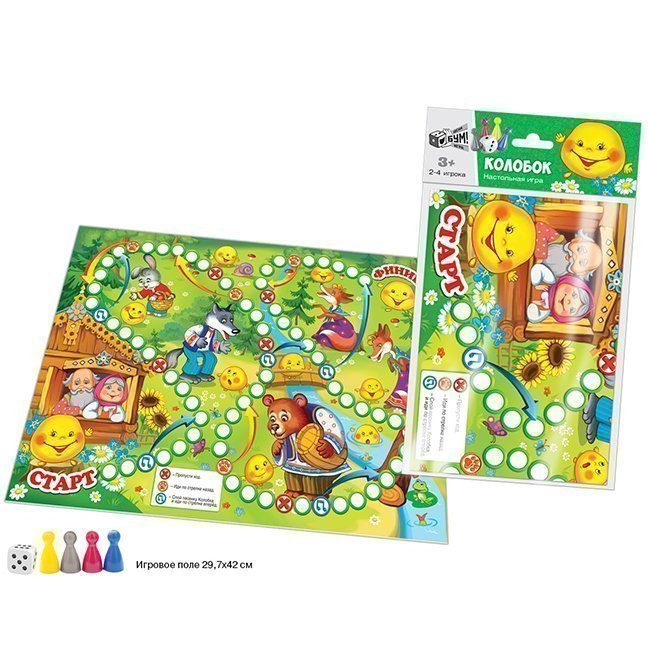 Игра-бродилка 07116 Колобок А3 в пакете Русский стиль - Бугульма 