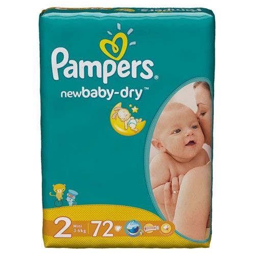 PAMPERS Подгузники New Baby-Dry Mini (3-6 кг) Экономичная Упаковка 72 10% - Москва 