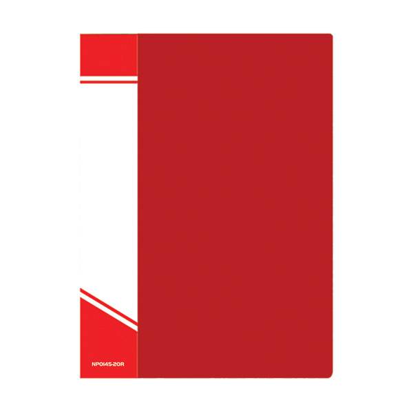 Папка NP0145-20R с файлами inФОРМАТ 20 файлов А4 красный пластик карман - Омск 