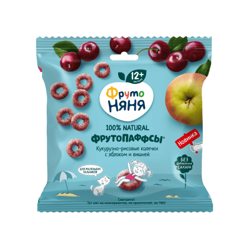 Фрутопаффсы кукрузно-рисовые колечки с ябл и вишней 21гр Р00004 - Заинск 