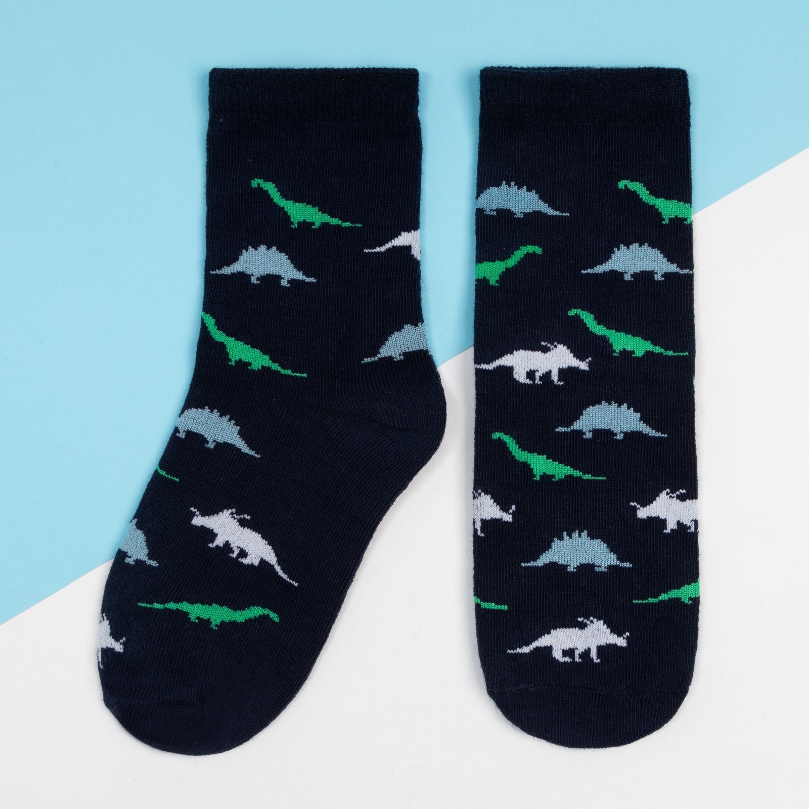 Носки детские 7905515 Динозавры размер 14-16 цвет синий KAFTAN - Нижнекамск 
