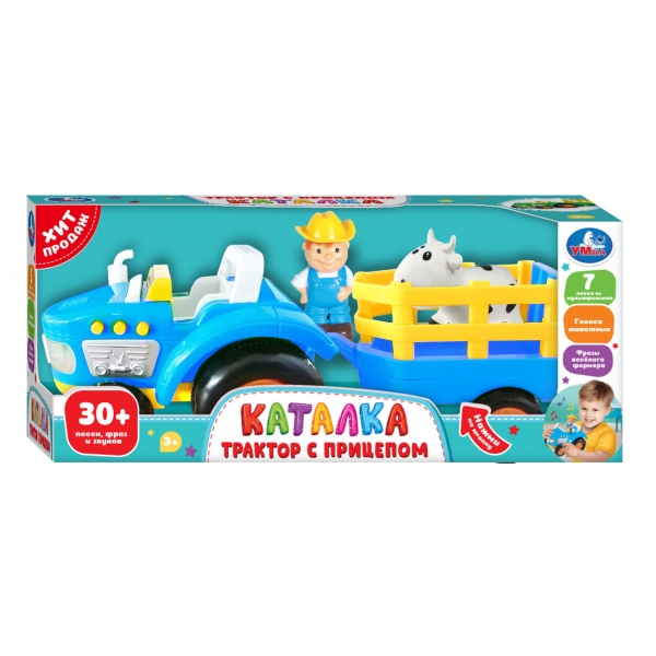 Каталка-трактор с прицепом B2329541-R1 на батарейках в коробке ТМ Умка 388212 - Тамбов 