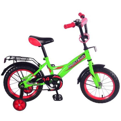 Велосипед 14 детский ST14029-GW салатовый с красным ТМ «MUSTANG - Москва 