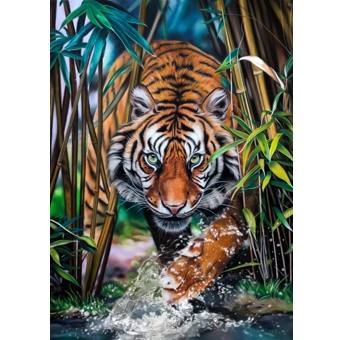 Алмазная мозаика ASD5002 Тигр на охоте блест 40х50см 23цв - Саранск 