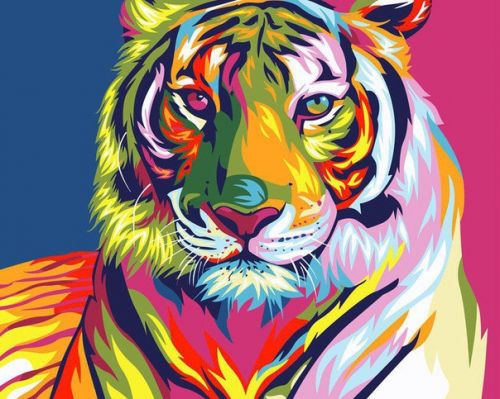 Картина "Радужные тигр" рисование по номерам 50*40см КН5040003 - Саранск 