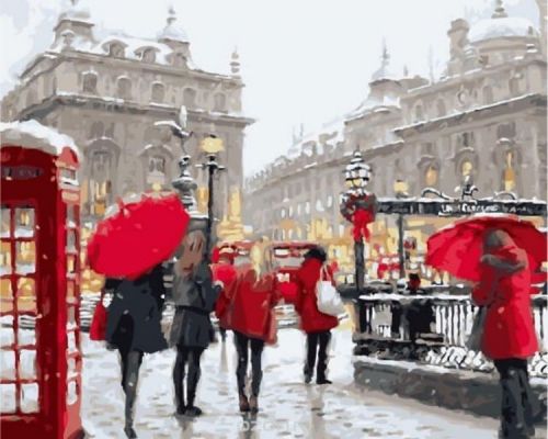 Картина "Лондон в снегу" рисование по номерам 50*40см КН50400011