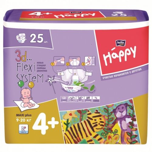 Подгузники для детей bella baby Happy Maxi Plus по 25шт  - Пенза 