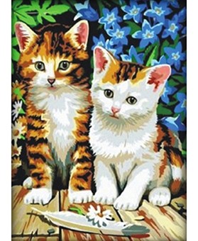 Рисование по дереву Милые котята по номерам 40х50см AWD014 Рыжий кот - Томск 