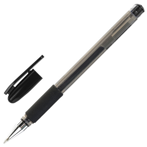 Ручка черная GP-677 гелевая с гриппом 0,5мм Staff Basic 143677 - Уральск 