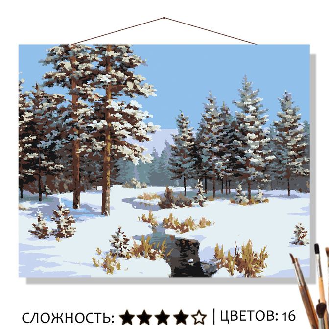 Картина Зимний пейзаж рисование по номерам 50*40см КН50401712 - Омск 