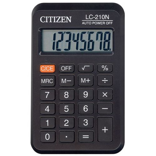 Калькулятор LC210 черный карман CITIZEN