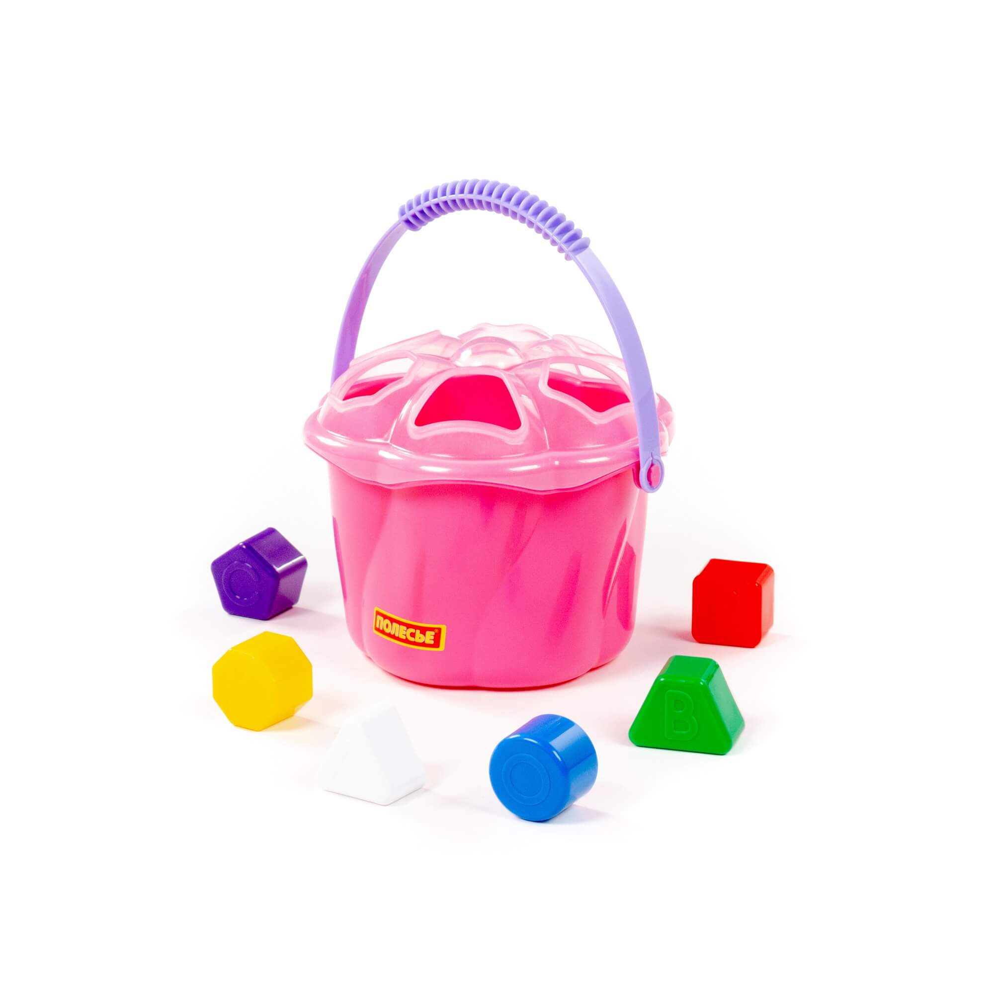 Развивающая игрушка 93479 Ведро сюрприз 6 эелементов розовый Полесье - Йошкар-Ола 