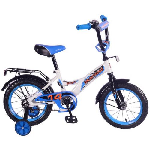 Велосипед 14 детский ST14028-GW белый с синим ТМ «MUSTANG - Москва 