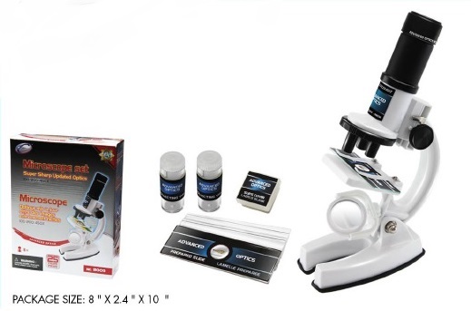 Микроскоп 8009 для опытов 25 предметов белый - Тамбов 