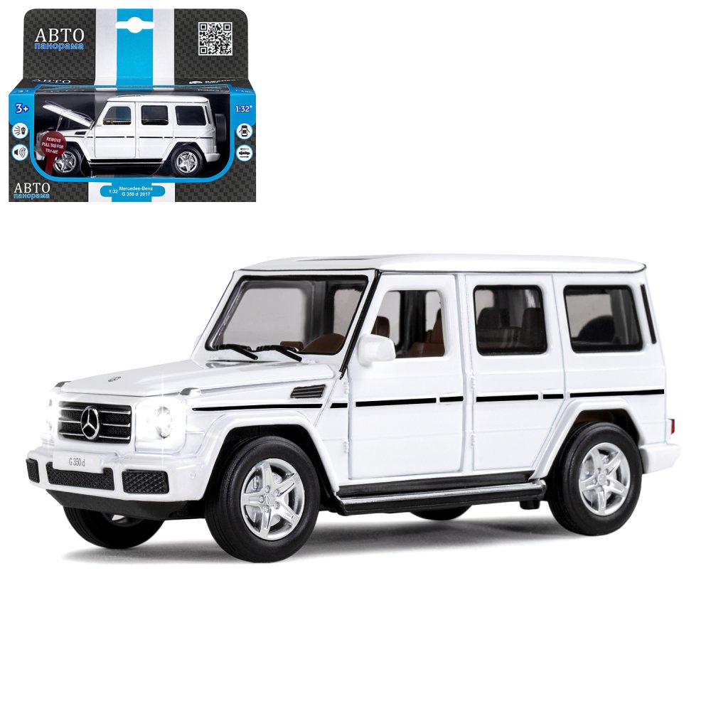 Машина JB1200189 Mercedes-Benz G350d металл 1:32 белый ТМ Автопанорама - Уфа 