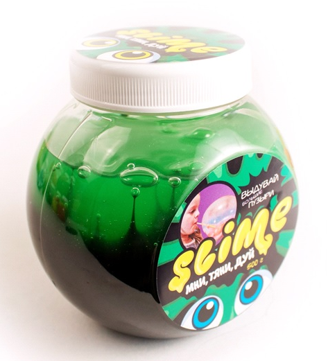 Лизун S500-6 Слайм Mega Mix черный+зеленый 500гр ТМ Slime