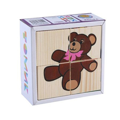 Кубики деревянные 3333-3 Игрушки 4шт Томик - Елабуга 
