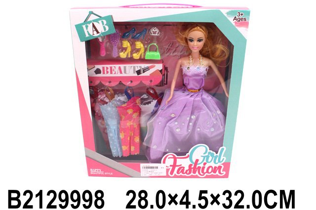Кукла 2128-2 с платьями и аксессуарами 809-203 - Елабуга 