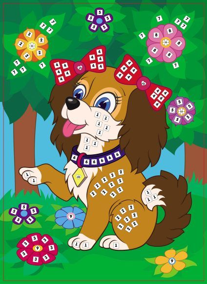 Аппликация 635769 "Собачка с бантиками" по номерам ТМ Color Puppy - Елабуга 