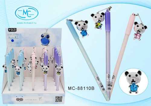 Ручка МС-88110В шариковая "Мишка" с чернилами на масляной основе со съемным брелком