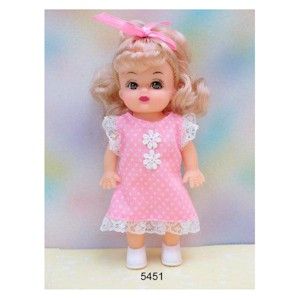 Кукла 5451R "Настенька" 16,5см в платье с нарисованными глазами в пакете 183253