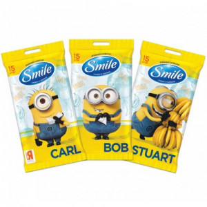 Салфетки влажные 15шт "Smile Minions" Микс дизайнов - Пермь 