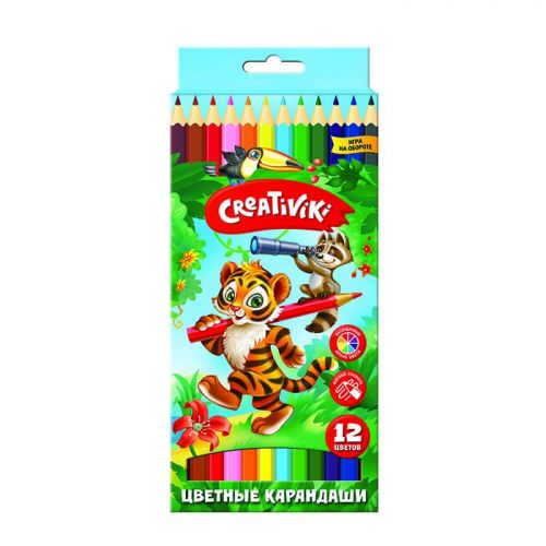 Карандаши цветные КЦ12КР шестигранные 12цв Creativiki - Нижнекамск 