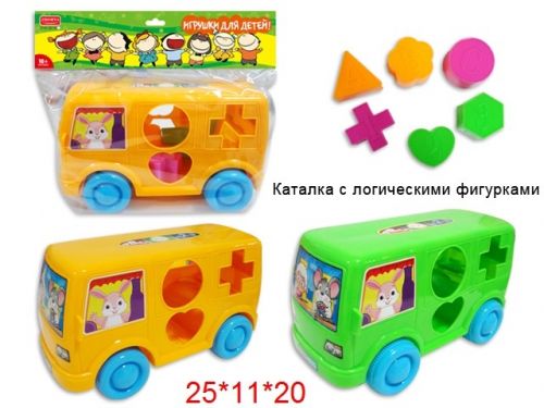 Каталка 666-25 Автобус на веревке в пакете - Казань 