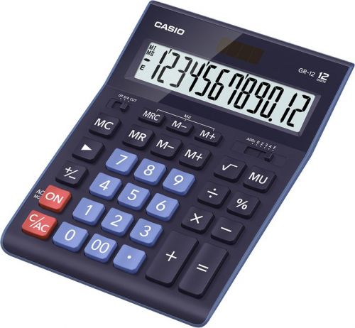 Калькулятор CASIO GR-12 BU 12 разр. синий бухгалтерский