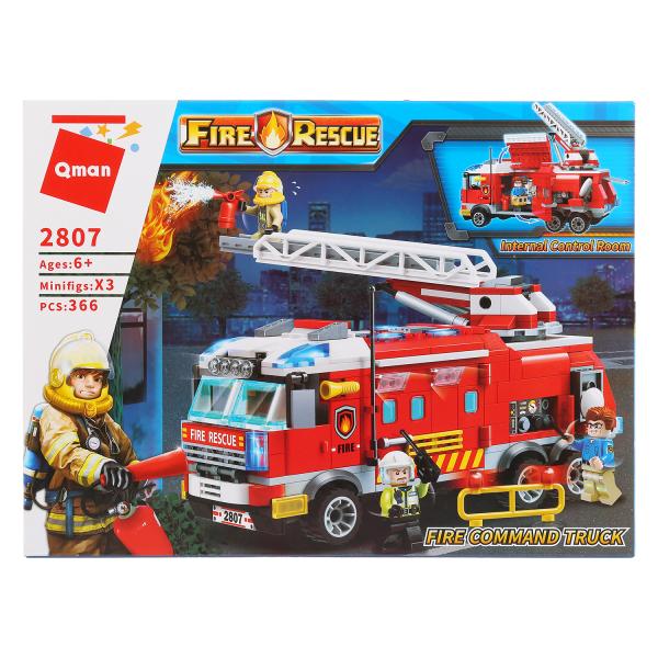 Конструктор 2807 пожарная машина с фигурками 366 деталей в коробке 268999