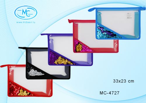 Папка пластиковая МС-4727 формат А4 уголок с реверсивными пайетками - Ульяновск 