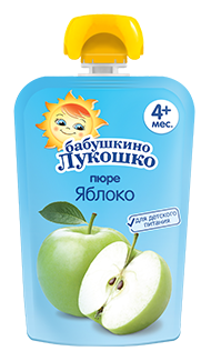 Пюре п.90 яблоко без сахара 4+ в мягкой упаковке Б. ЛУКОШКО - Волгоград 