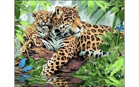Мозаика алмазная "Леопарды в природе" ST-397 30 цветов 30*40см Рыжий кот - Оренбург 