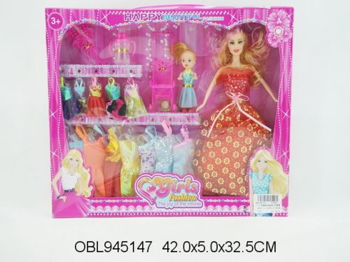 Кукла 3156D1 с ребенком и аксессуарами в коробке