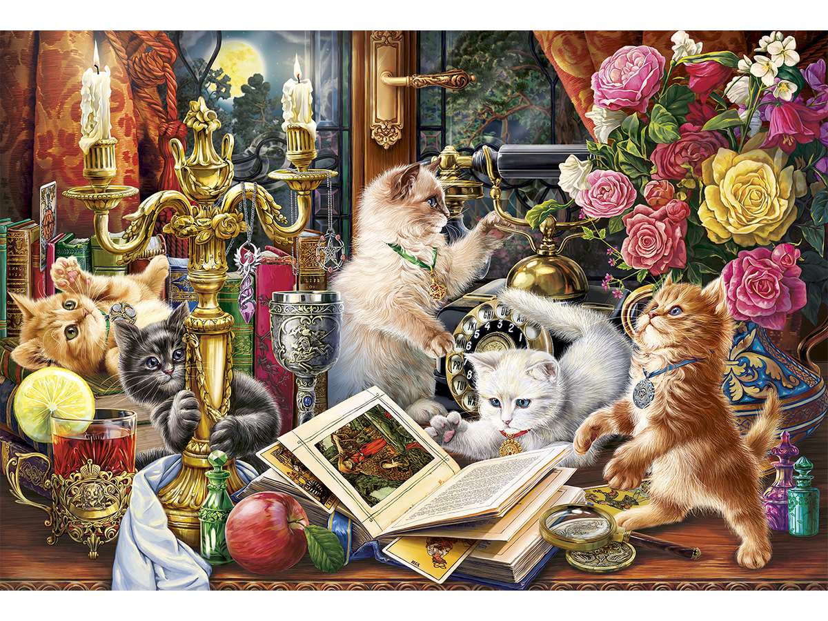 Холст по номерам ХК-0901 Веселые котята на столе 30х40см Рыжий кот - Магнитогорск 
