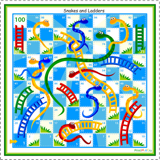 Игра настольная 8609 Змеи и лестницы в коробке